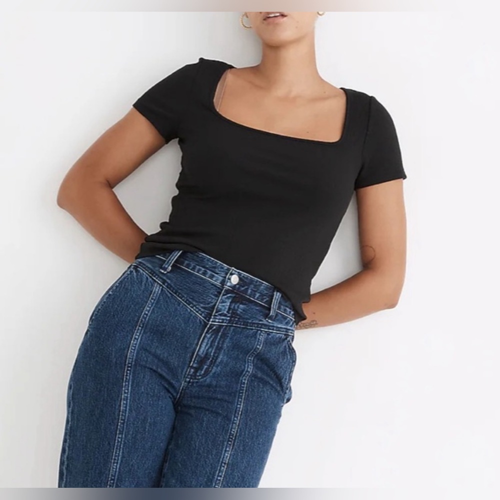 Madewell Brightside Rib Squareneck Tee